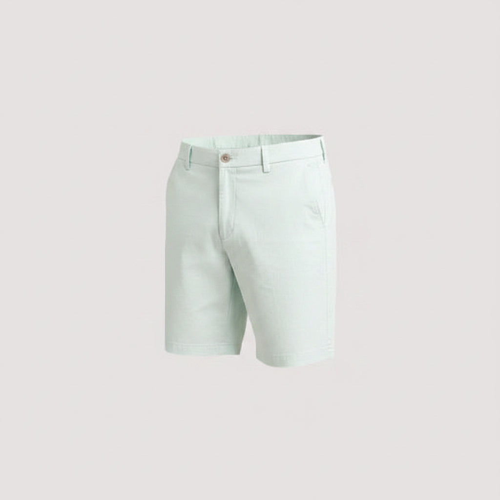 Men's white denim Bermuda shorts