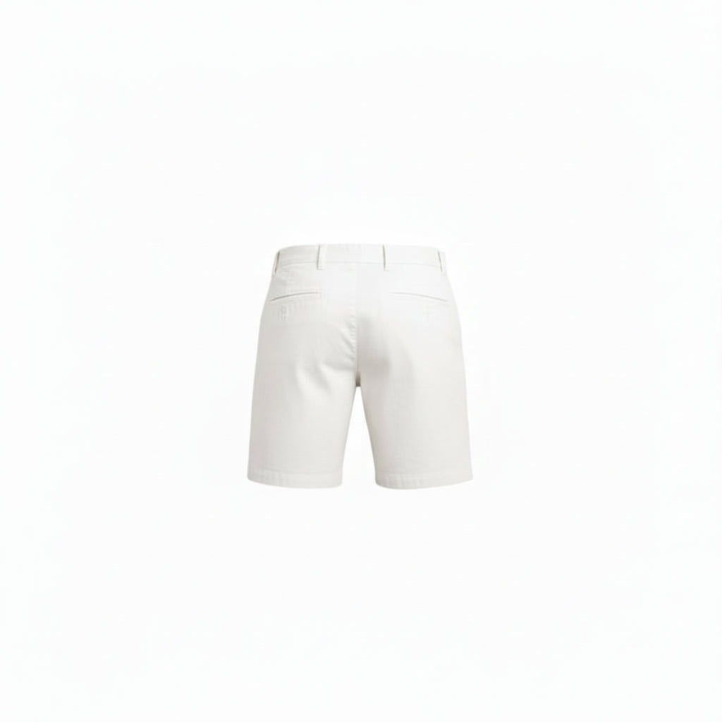 Men's white denim Bermuda shorts