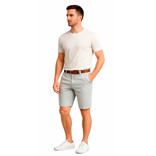 Men's gray denim Bermuda shorts