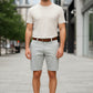 Men's gray denim Bermuda shorts