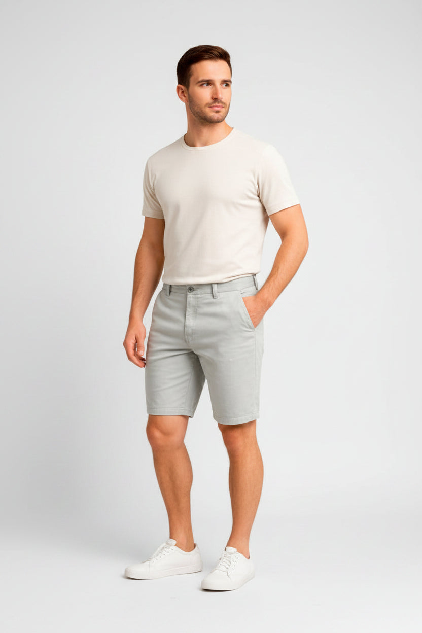 Men's gray denim Bermuda shorts