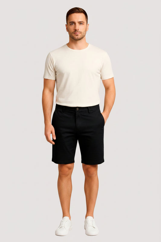 Men's black denim Bermuda shorts