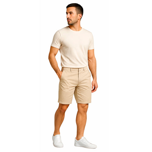 Edward's Bermuda Chino Hombre Mezclilla Arena Suavizado Clásico