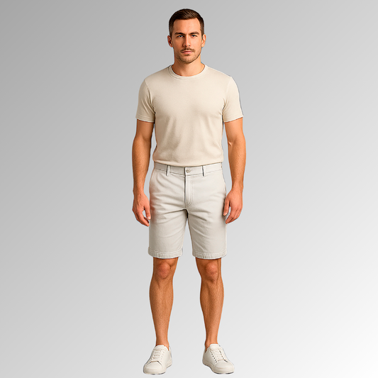 Bermuda de mezclilla blanca para hombre