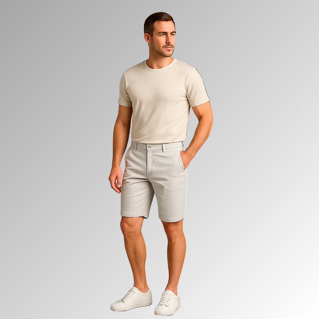 Bermuda de mezclilla blanca para hombre