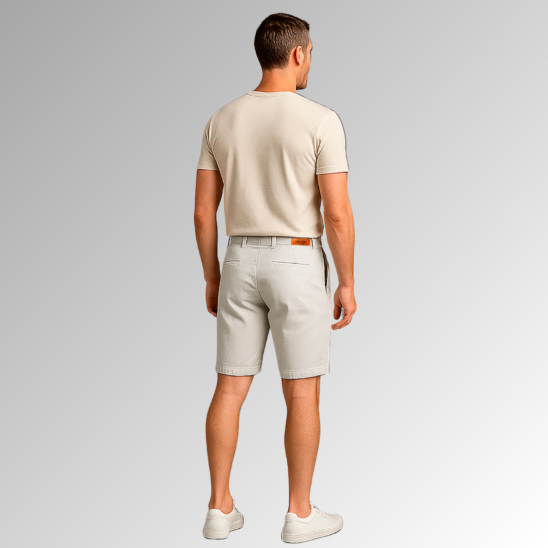 Bermuda de mezclilla blanca para hombre