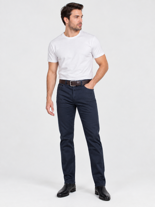 BOSS NAVY TWELLING TROUSERS FOR MEN