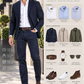 BOSS NAVY TWELLING TROUSERS FOR MEN