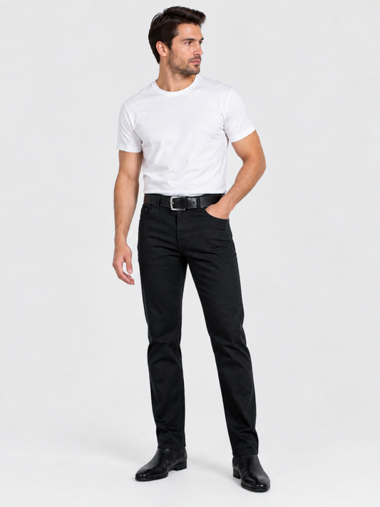 Pantalón Gabardina Fit Clásico Negro Hombre