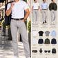 BOSS BEIGE MEN'S TWELLING TROUSERS