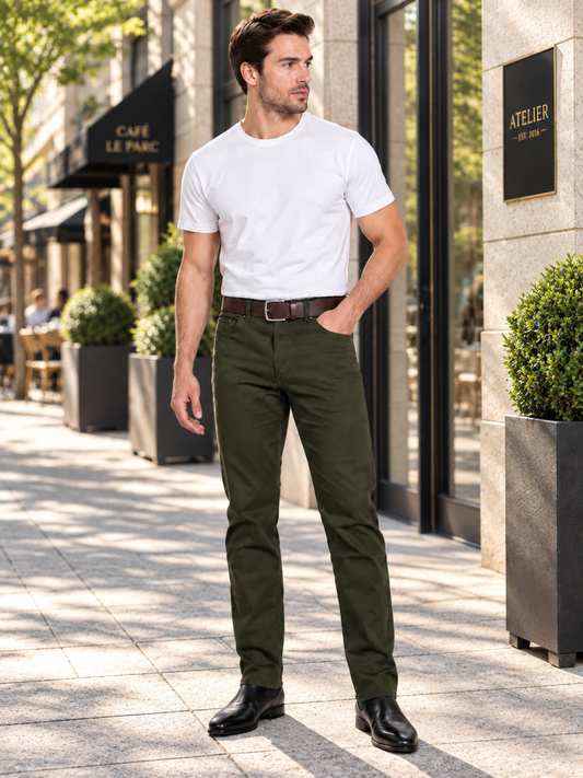 Pantalón Gabardina Fit Clásico Militar Hombre