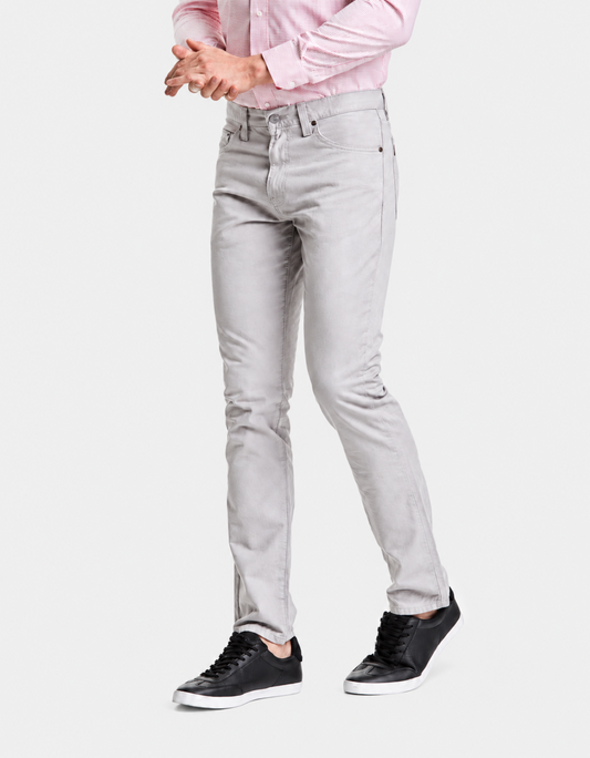 Pantalón Gabardina Slim Gris Hombre