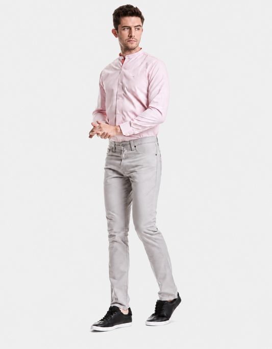 Pantalón Gabardina Slim Gris Hombre
