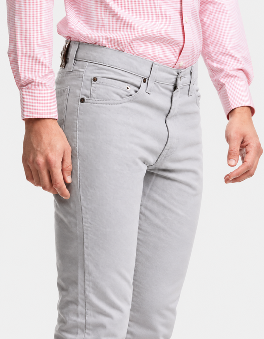 Pantalón Gabardina Slim Gris Hombre