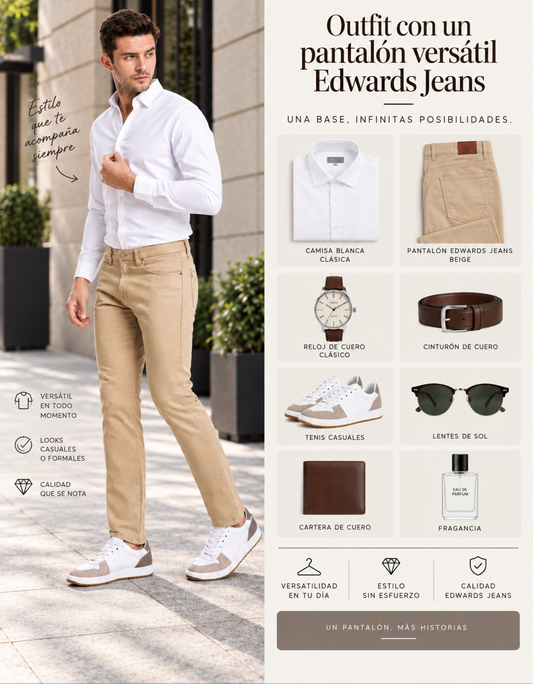 Pantalón Gabardina Slim Khaky Hombre