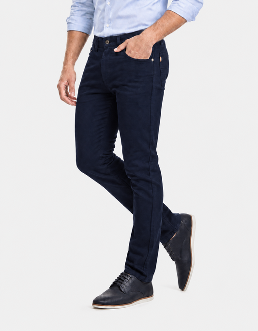 Pantalón Gabardina Slim Azul Hombre