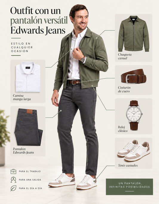 Pantalón Gabardina Slim Oxford Hombre