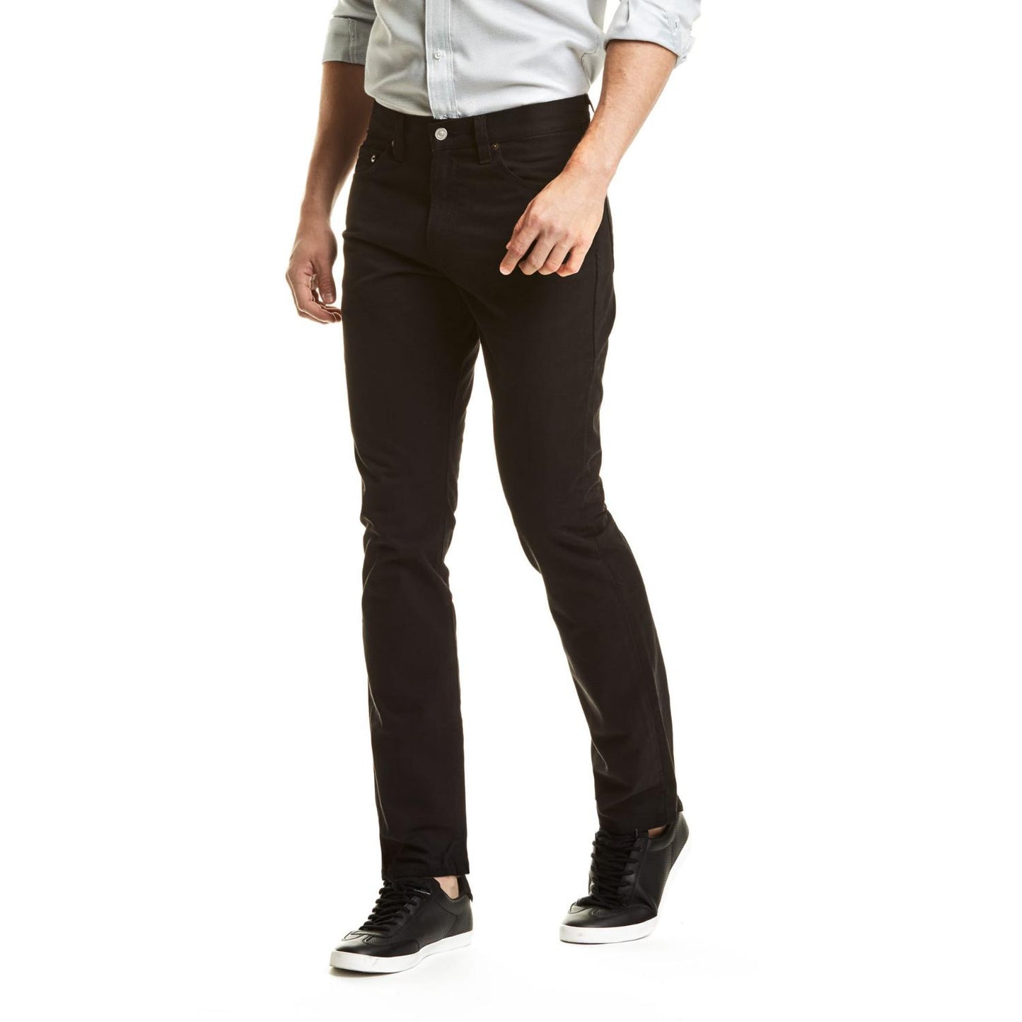 MEN'S SLIM NAVY TRENCH TROUSERS