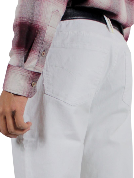 Pantalón Recto Hombre Gabardina Blanco Edward's