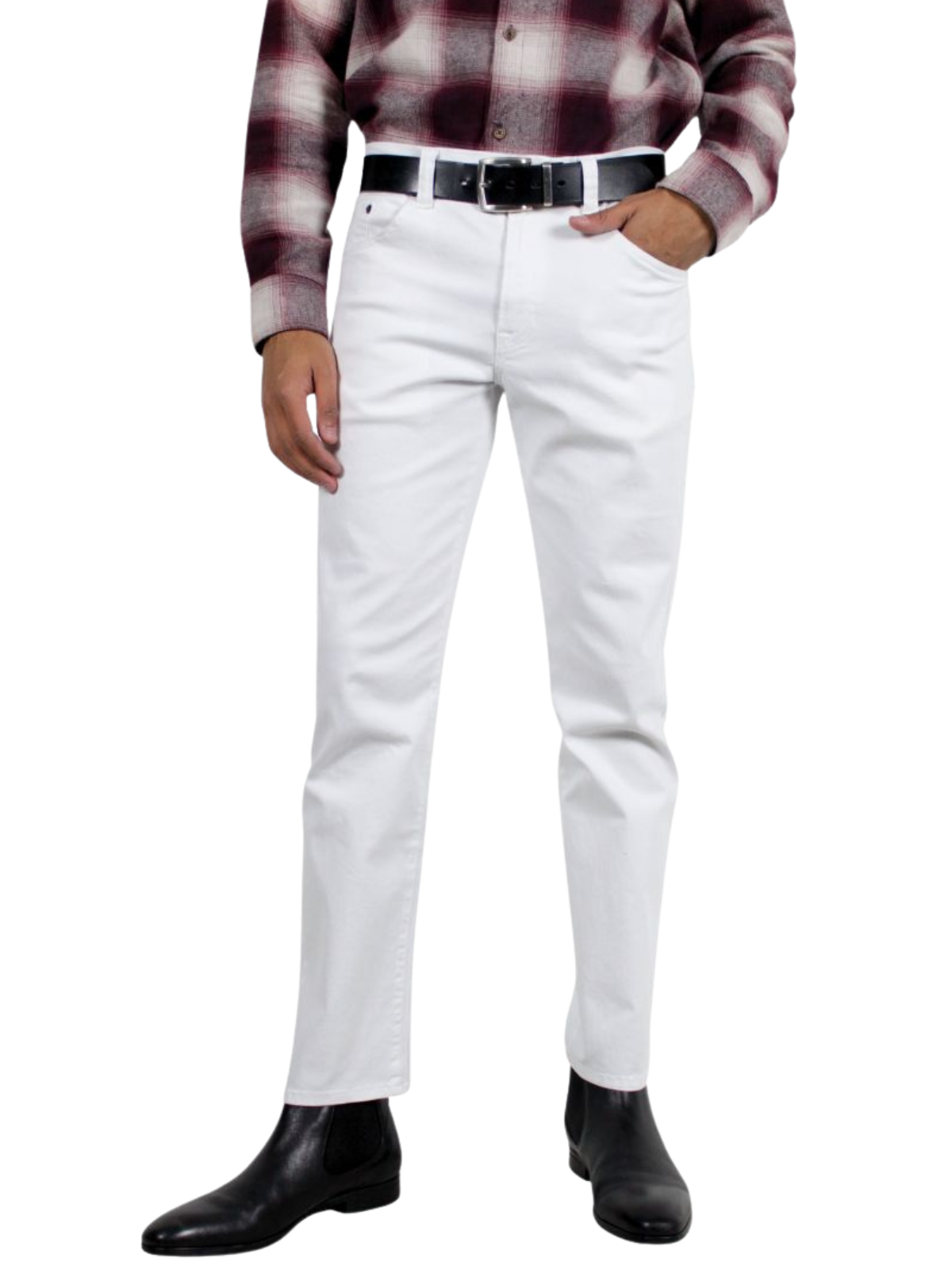 Pantalón Hombre Recto Edición Gabardina Tipo Jean Blanco Edward's Boss