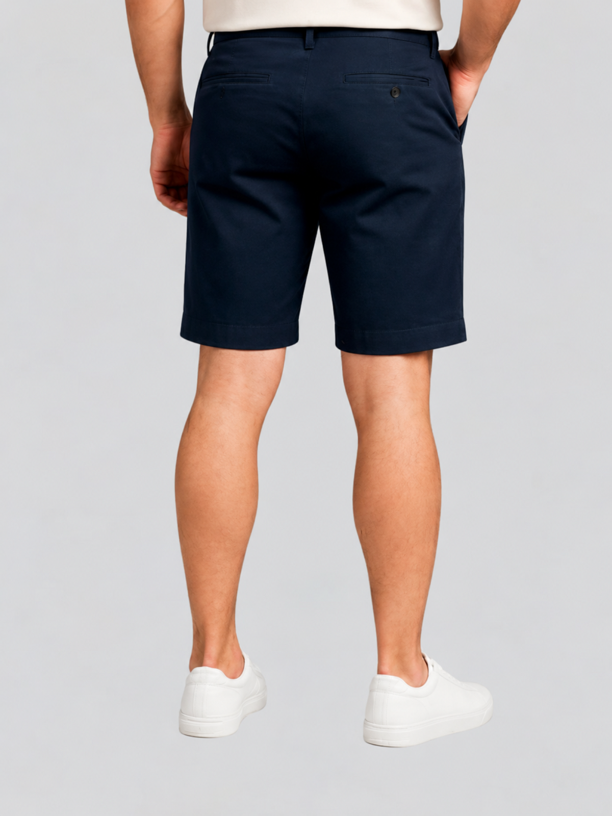 Men's navy blue denim Bermuda shorts