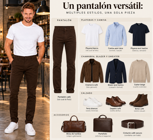 Pantalón Gabardina Skinny Estilo Chino Hombre