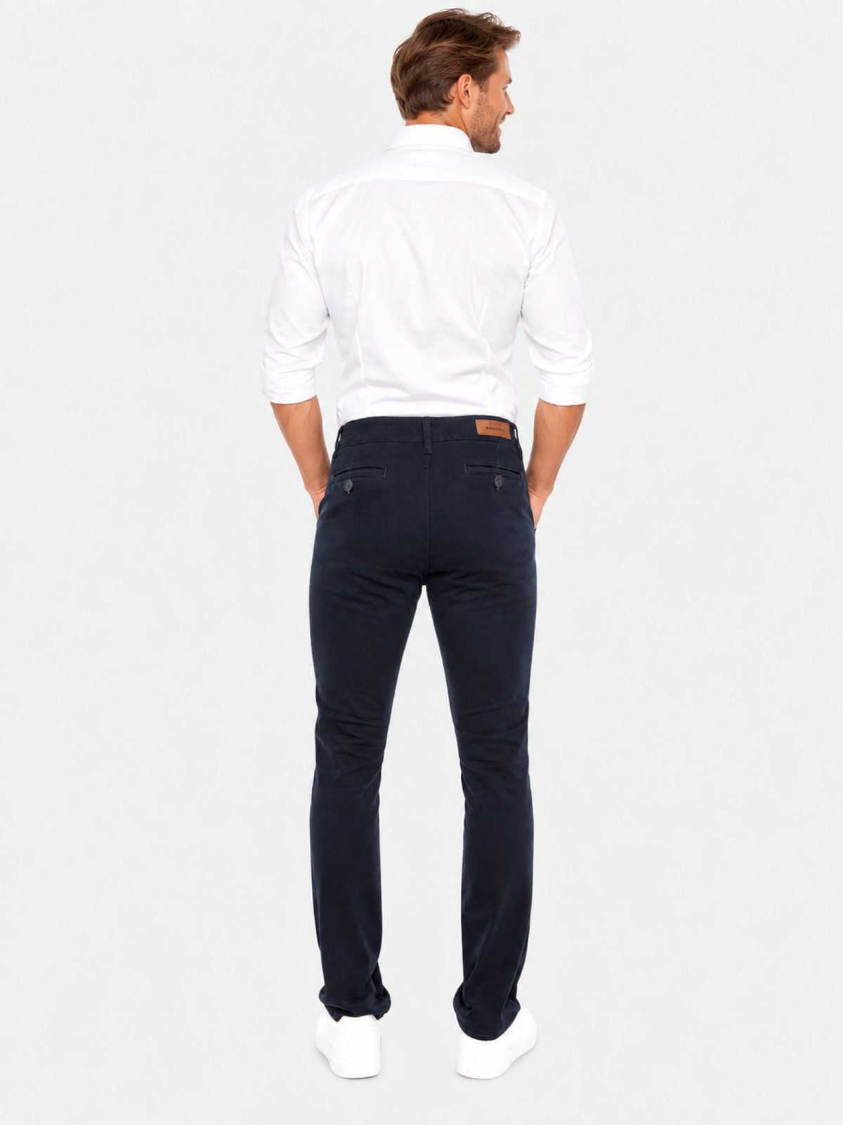 Pantalón Gabardina Skinny Azul Marino Hombre