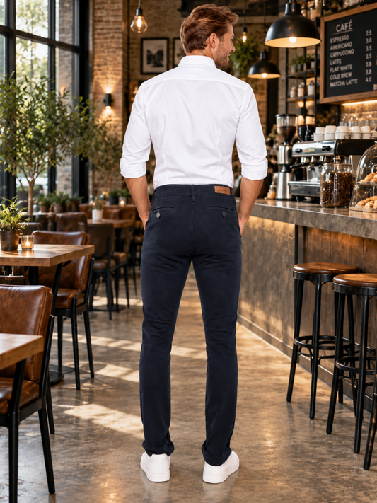 Pantalón Gabardina Skinny Estilo Chino Hombre