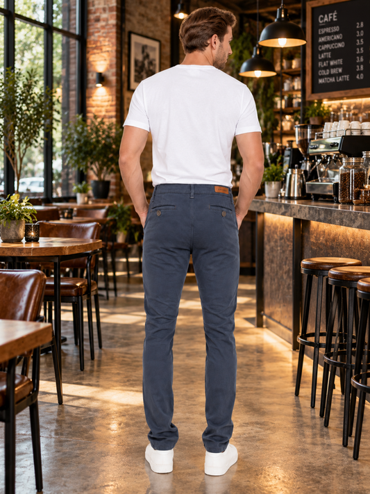 Pantalón Gabardina Skinny Estilo Chino Hombre