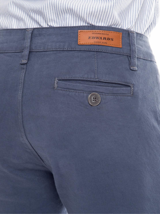 Pantalón Gabardina Skinny Azul Grisáseo Hombre
