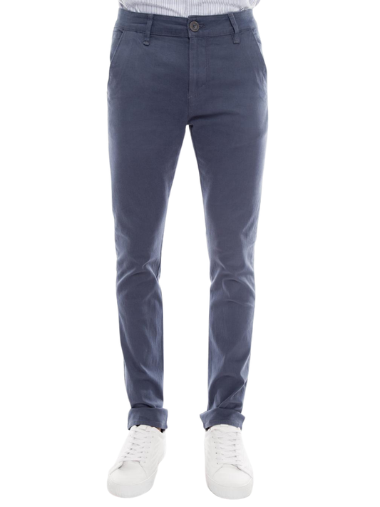 Pantalón Chino Hombre Skinny Tiro Bajo Azul Grisáceo Edward's