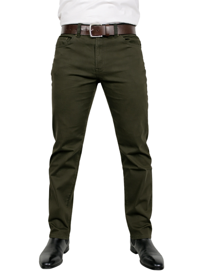 Pantalón Hombre Recto Edición Gabardina Tipo Jean Verde Militar Edward's Boss
