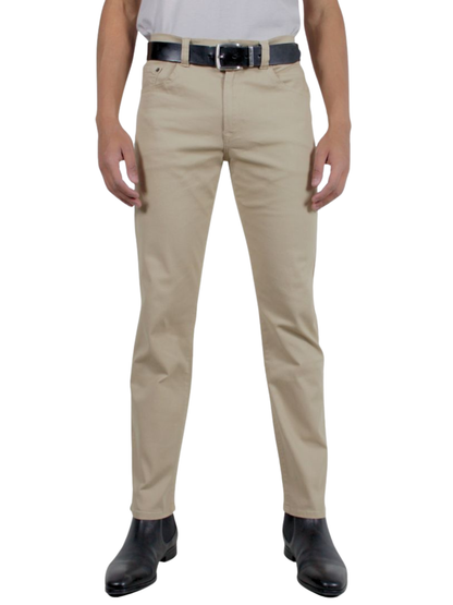 Pantalón Hombre Recto Edición Gabardina Tipo Jean Beige Edward's Boss