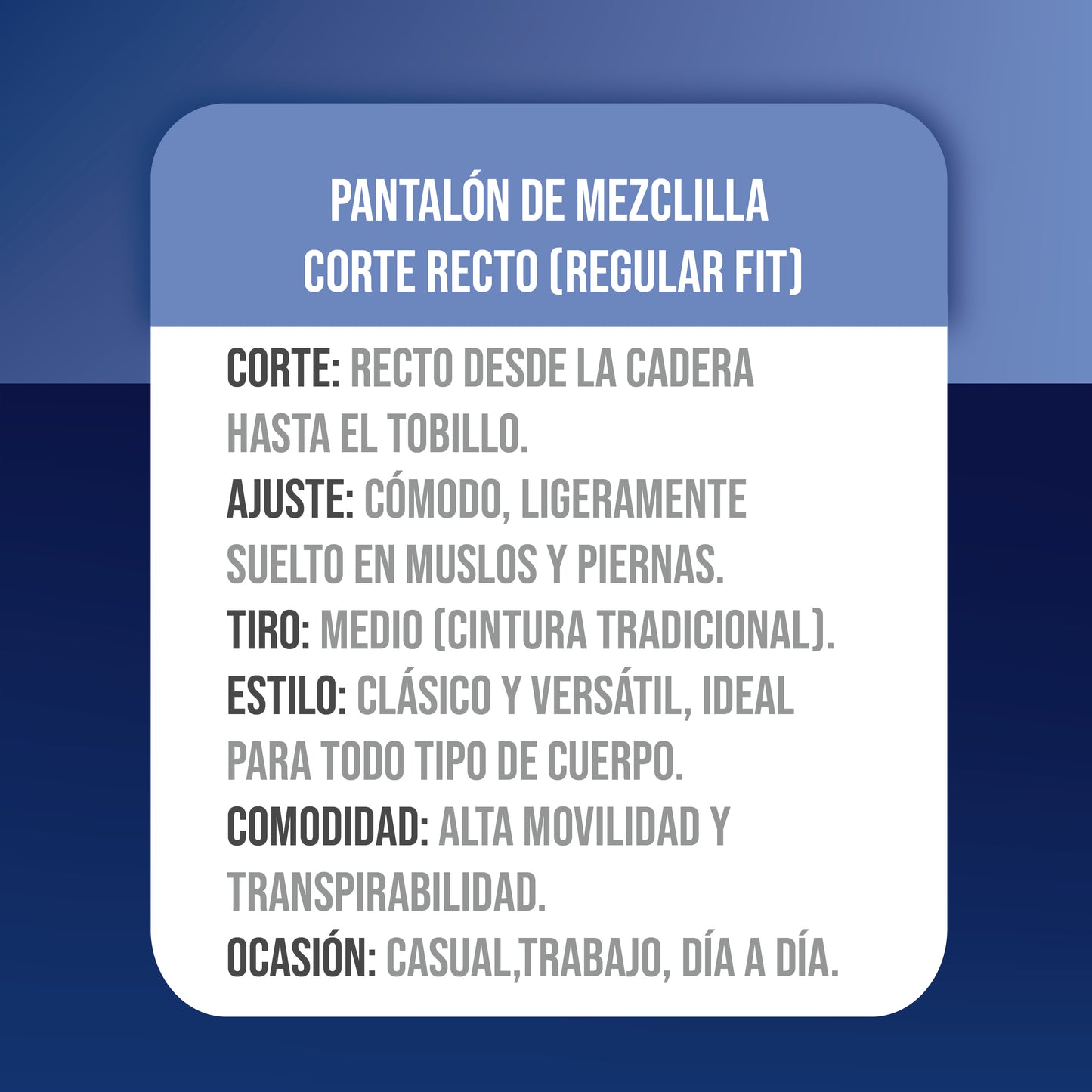 PANTALÓN DE MEZCLILLA CLASSIC PARA HOMBRE  6200