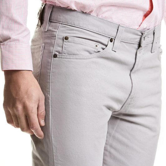 MEN'S SLIM GREY TWILL TROUSERS