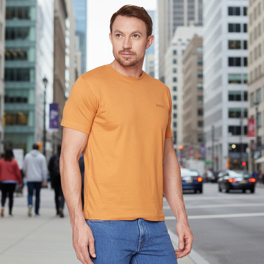 ORANGE ROUND NECK T-SHIRT