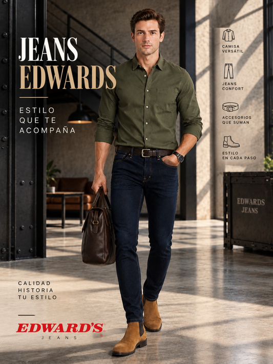 Jeans Skinny Oscuro Hombre Edwards