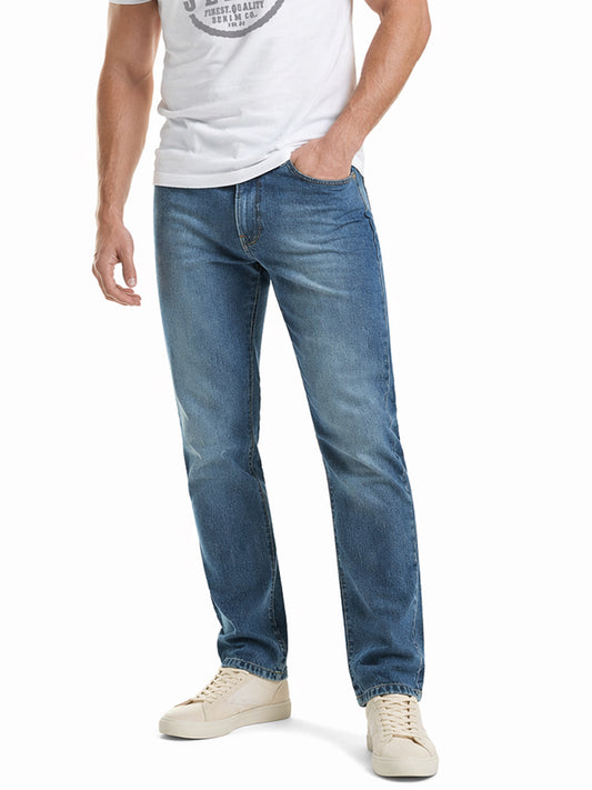 Jeans Hombre Recto Azul Petróleo Edward's EE02