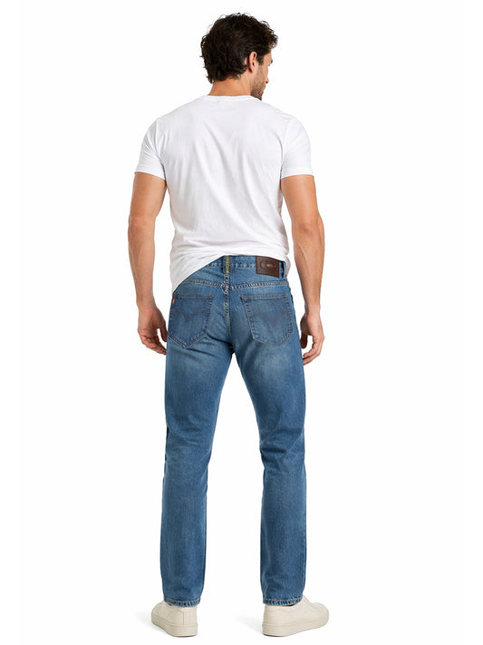 Jeans Hombre Recto Azul Petróleo Edward's EE02