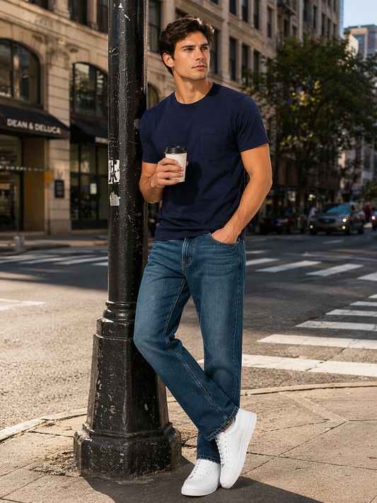 Jeans Hombre Recto Azul Oscuro Edward's EE03