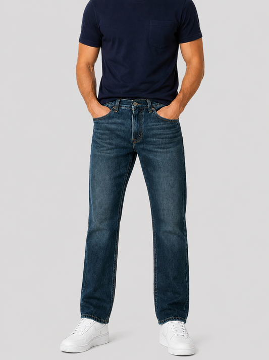 Pantalón Mezclilla Recto Azul Hombre
