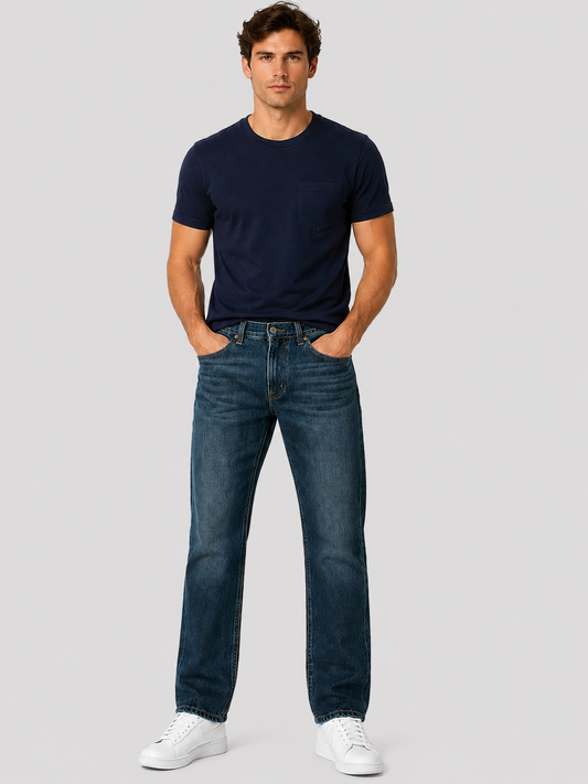 Pantalón Mezclilla Recto Azul Hombre