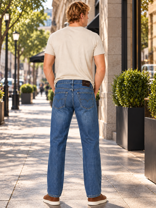 Pantalón Mezclilla Clásico Azul Medio Hombre