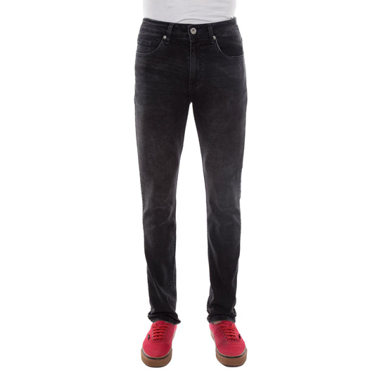 Jeans Skinny EJ03 Hombre Mezclilla Stretch Negro Desgastado Clásico