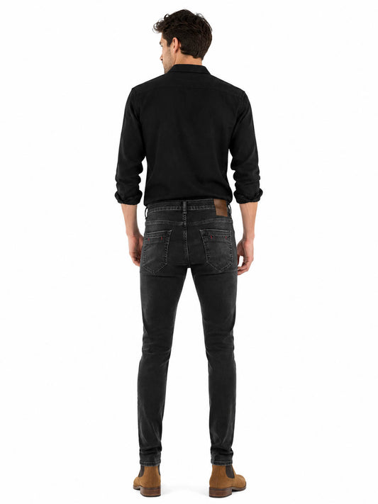 Jeans Hombre Skinny Denim Stretch Negro