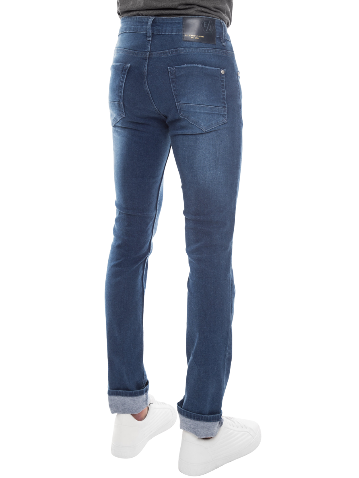 Jeans Hombre Skinny Efecto Bigotes Delanteros Azul Medio Edward's EJ04