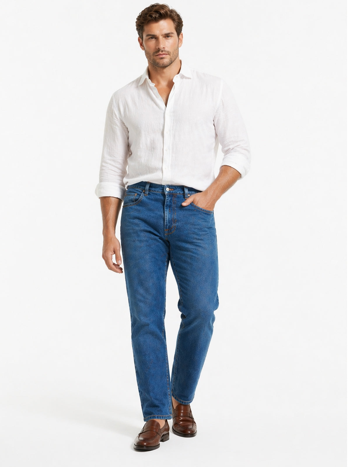Jeans Hombre Recto Tallas Grandes Azul Índigo Edward's 2601