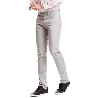 MEN'S SLIM GREY TWILL TROUSERS