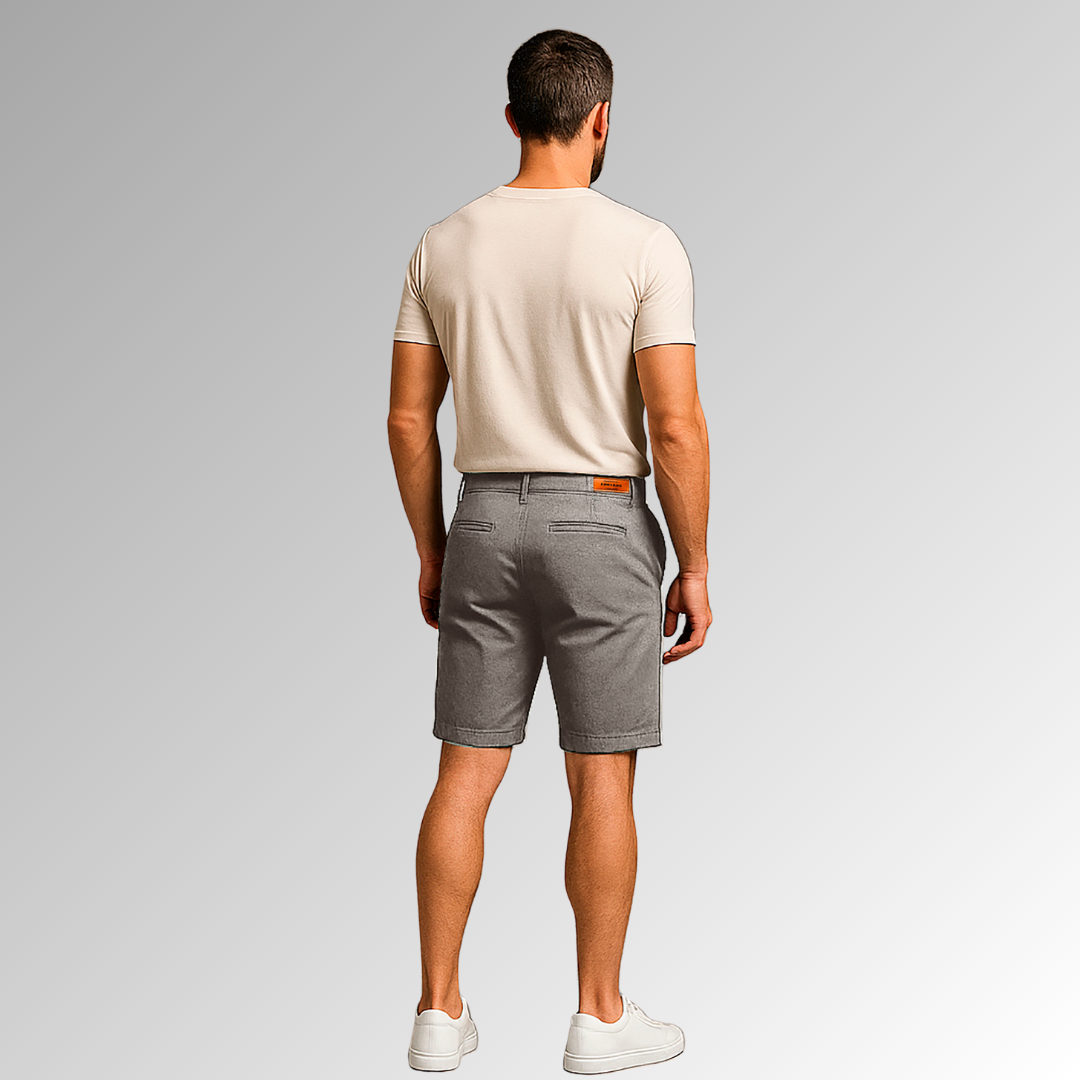 Bermuda de mezclilla gris para hombre