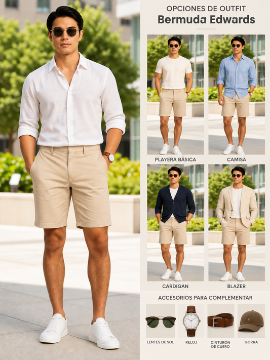 Bermudas Mezclilla Arena Hombre Edward's